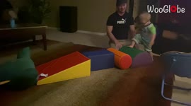 'Toddler has a rough experience trying out his new balance toys *Try Not to Laugh*'