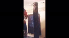 ''Thud Thud Thud!' Son erupts into laughter as dad gets hit on the head by ceiling fan '