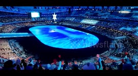 Citizens Attend The Closing Ceremony of the 2022 Beijing Winter Olympic Games In Beijing, China