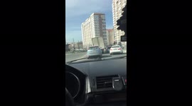 Strong wind rocked and overturned the truck