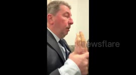 Piers Corbyn gets violently ejected out of the Bloomberg Sustainable Business Summit, Bloomberg European HQ