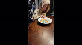 Prankerster mom gets her daughter with the frozen cereal trick on April Fools day