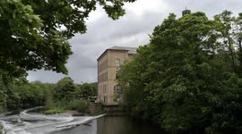 Water at Weir Roberts Park, Saltaire, West Yorkshire summer 2020