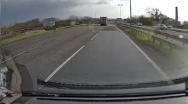 lorry pulls out infront of vehicle causing emergency braking