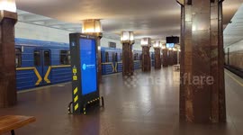 Ukraine citizens continue to use Metro Subway stations and platforms as bomb shelters in Kyiv