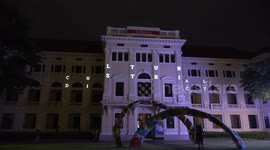 Mesmerising projection mapping creates trippy light show on building facade in Thailand