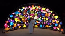 Hundreds of colourful lanterns displayed for festival in Thailand