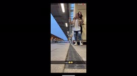 'Quirky girls make their trip to Leicester memorable with a TUMBLING piggyback fail 
'