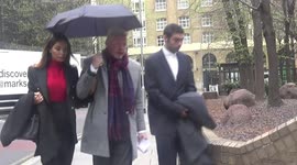 Tennis star Boris Becker arrives at London court for bankruptcy trial with his son and partner