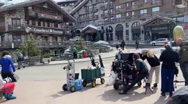 Tournage of film in Courchevel with a famous French actor Franc Dubosc