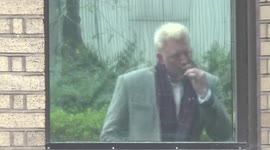Under-fire tennis star Boris Becker smokes cig during break time at Southwark Crown Court