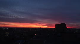 Beautiful sunset timelapse Rostov on Don Red sunset