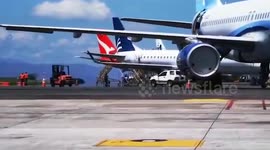 Cargo plane split in half during emergency landing at Costa Rica airport 'due to hydraulic system failure'