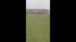 Aftermath of massive fire in farmers Barn in medway Rochester