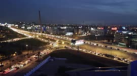 Bridge Pont À Haubans De Sidi Maarouf Casablanca morocco  Night Time lamps video for