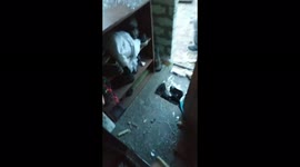 What does the house look like near Kiev after the shelling by Russian troops