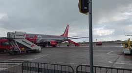 Bad hail storm at Bradford airport West Yorkshire weather UK