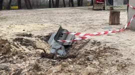 Ukrainian specialists seize Russian missiles from a beach in Chernihiv
