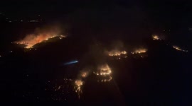 US: Aerial Shot Of Wildfire In San Antonio, Texas