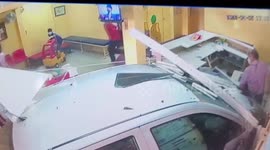 Four injured when pensioner, 73, crashes car through children's clinic in Thailand