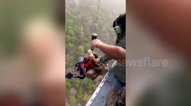 Passengers stranded on cable cars in eastern India airlifted to safety