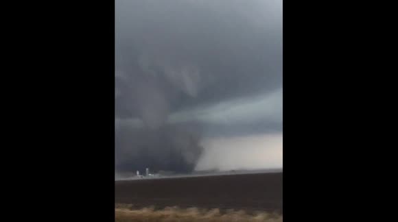 Tornado Hunters catch massive twister near Gilmore, Iowa. USA