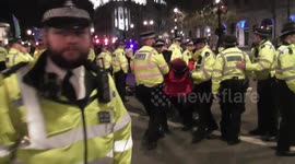 Police carry out protester in Trafalgar Square