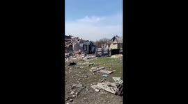 Rescue of a dog from the rubble in Mikhailovka, Ukraine