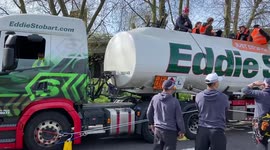 Just Stop Oil activists glue themselves to oil tanker and block traffic in West London