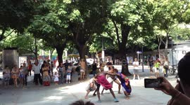 Dynamic music and dancing on the road in Rio de Janeiro