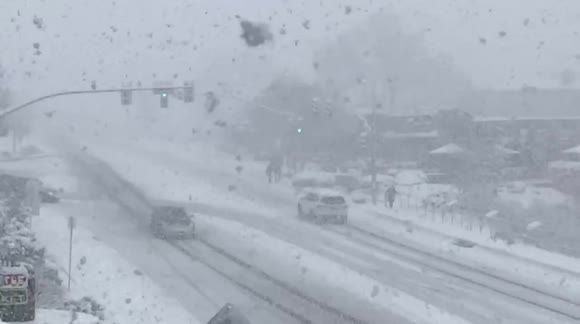Extremely heavy snow in Sedona, Arizona
