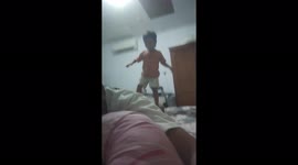 When the children try to massage their father's body with a siatsu massage