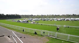 Chester Racecourse CamperFest showing 100's of vehicles holidaying for the Weekend