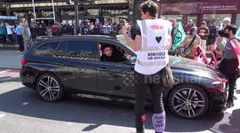 Extinction Rebellion march around Marylebone in London as motorists vent frustration at protesters