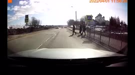 Rollover accident caught on video in Veliky Novgorod