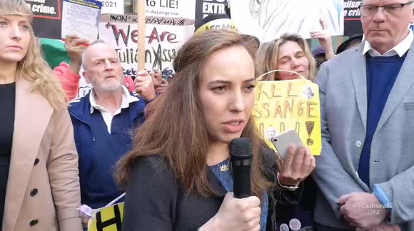 Stella Morris outside court on Julian Assange extradition decision 20 April 2022