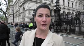 Fiona Heine & Francesca Dill speak on the 'Online Harms Bill' outside Downing street