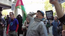 Activists try to force their way in to Westminster Magistrates Court as it approves Julian Assange's extradition