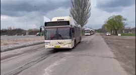 Column of buses moves to Kherson region of Ukraine ahead of evacuations