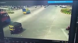 Biker cheats death twice - survives collision with bus and then escapes fire