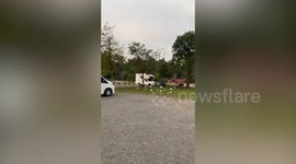 Wild elephant visits a tourist camping ground in Thailand