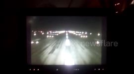 Forward camera of a Qatar Airways Airbus A 380 taking off from Suvarnabhumi Airport (IATA: BKK), Bangkok, Thailand, Asia, on 16th April, 2022 at 03.00 at night