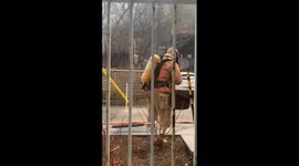 Montreal fireman preparing to fight fire