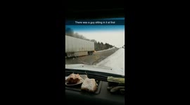 Attempt suicide by torching car and then sitting inside, the gentleman is not in the car during the video thank goodness