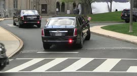 Joe Biden arrives at Washington National Cathedral to attend funeral of Madeleine Albright