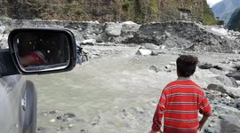 Extreme Difficult Road In Nepal, River Crossing