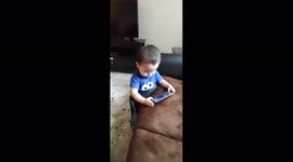 One year old baby started playing video games, that's awesome smart kid!!!