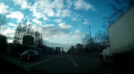 Hard accident at the intersection with the participation of a motorcyclist