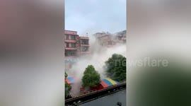 Citizens trapped after 6-storey building collapses in southern China