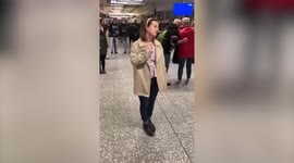 Tear-jerking moment UK mum welcomes Ukrainian family at the airport